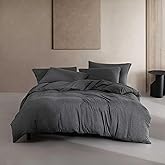 Calvin Klein - Queen Duvet Cover Set, Luxuriously Soft Home Decor, Modern Cotton Melange Jersey Bedding (Gunmetal Grey Heather, Queen)