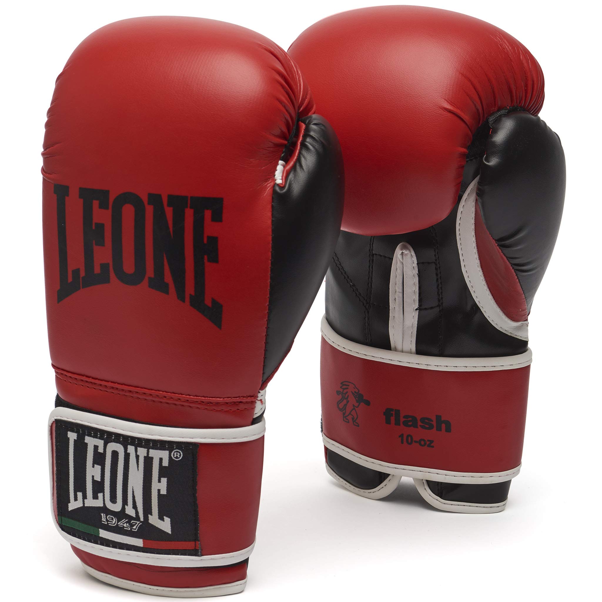LEONE 1947, Flash Boxing Gloves, Unisex Adult, Red, 10 OZ, GN083
