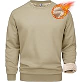 MAGCOMSEN Men's Sherpa Lined Sweatshirts Fleece Pullover Basic Tops Warm Crewneck Winter Sweatshirt