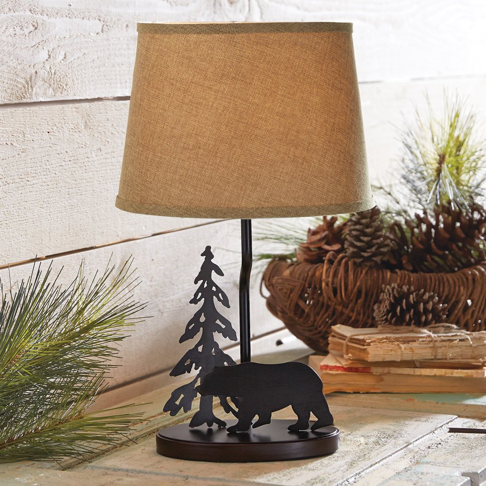 Best small rustic bear table lamp