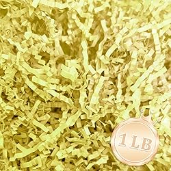 Zankubom 1 LB Light Yellow Crinkle Cut Paper Shred