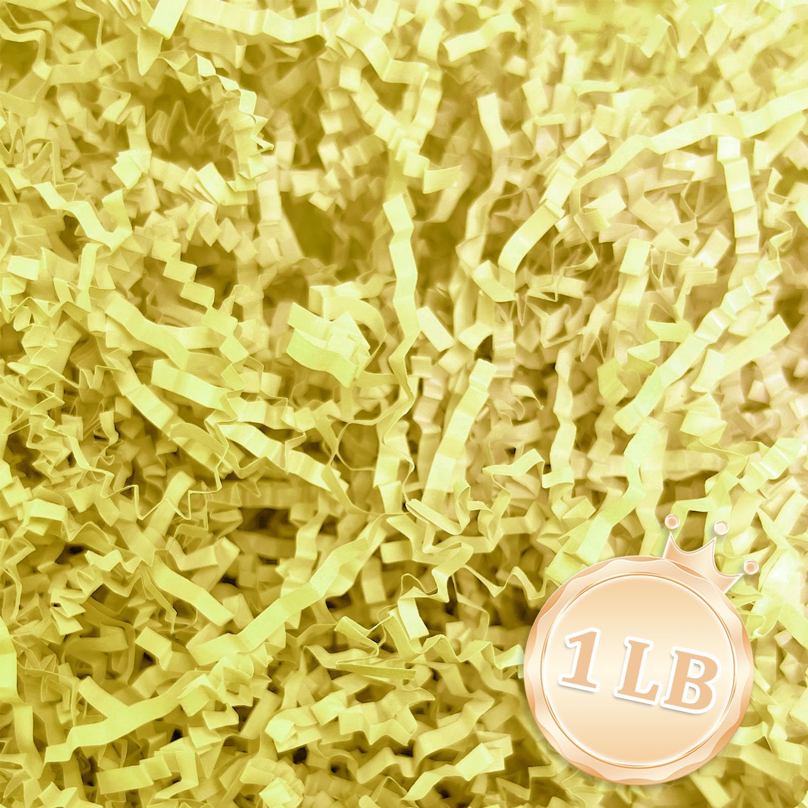 Zankubom 1 LB Light Yellow Crinkle Cut Paper Shred