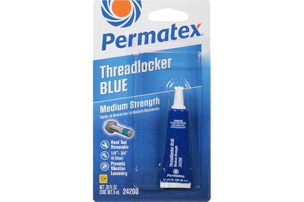 Permatex 24200 Medium Strength Threadlocker Blue, 6 ml, Automotive Threadlocker For Preventing Bolts From Loosening And Corrosion, Removable With Hand Tools