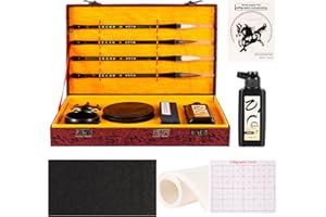 Corciosy Chinese Calligraphy Brushes Set,Professional Sumi Water Writing, Japanese Painting Set for Beginners,Gift for Christams and New Year