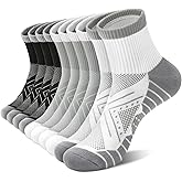 Ludaro 5 Pairs Ankle Socks for Women Men, Womens Quarter Crew Running Cotton Athletic Cushioned Gym Hiking Arch Support Socks