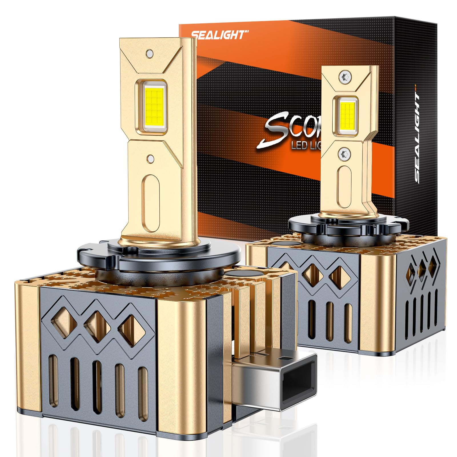 SEALIGHT D1S D1R Bulbs, 6000K Cool White for HID Assembly, HID Xenon Replace 66144 66140 85140 85415 (85415C1) Fog Light Bulbs, Pack of 2 Image