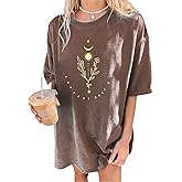 Remidoo Womens Oversized Graphic Tees Short Sleeve T Shirt Casual Vacation Top