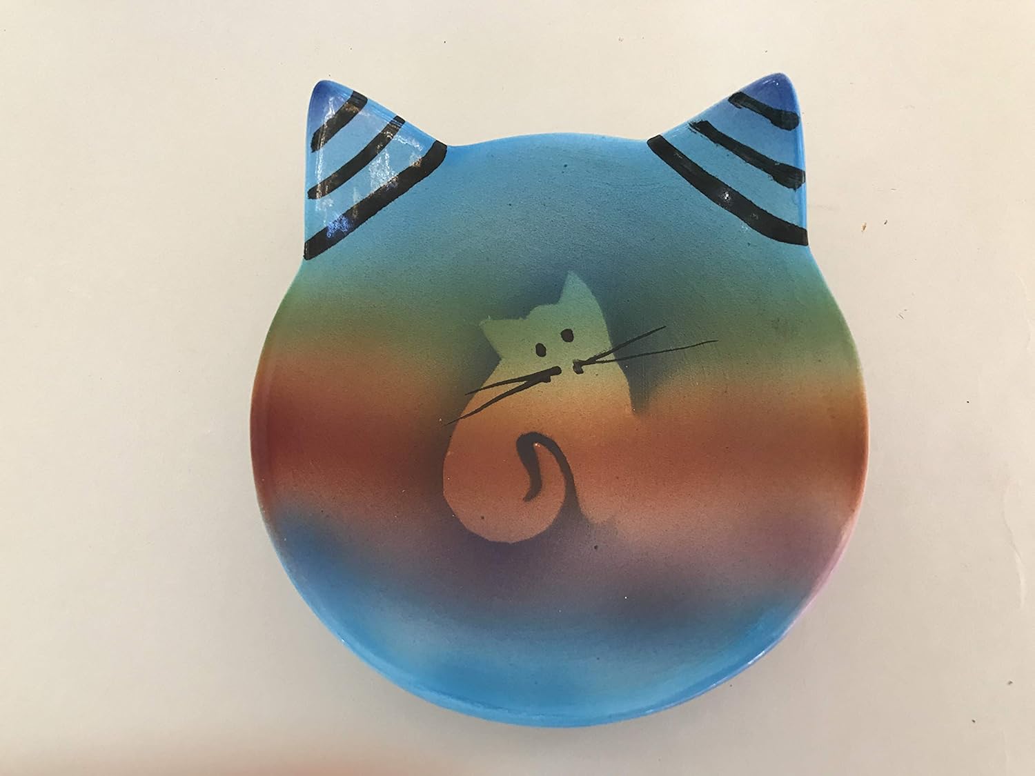 Handmade Kitty Cat Pottery Soap Dish Handmade