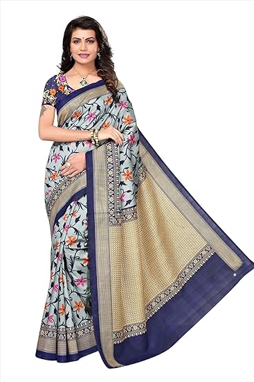 Silk Saree with Blouse Piece (Fab1277_Multicolor_Free Size)