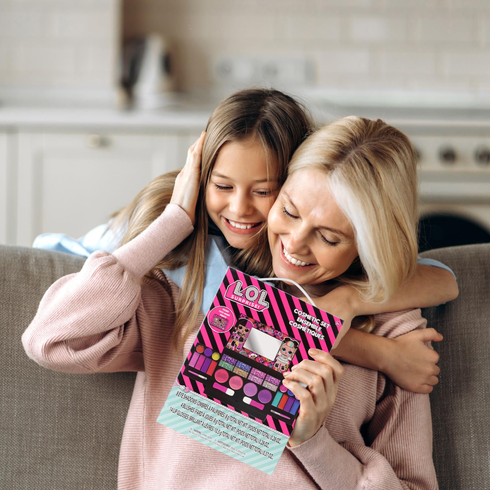 L.O.L Surprise! All-in-One Kids Cosmetic Compact Set Includes Washable Lip Gloss, Eye Shimmer, Cheek Shimmer, Brushes Colorful Portable Beauty Set for Girls, Kids, and Toddlers Ages 3+ by Townley Girl