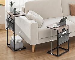 Vagusicc C Shaped End Table with Charging