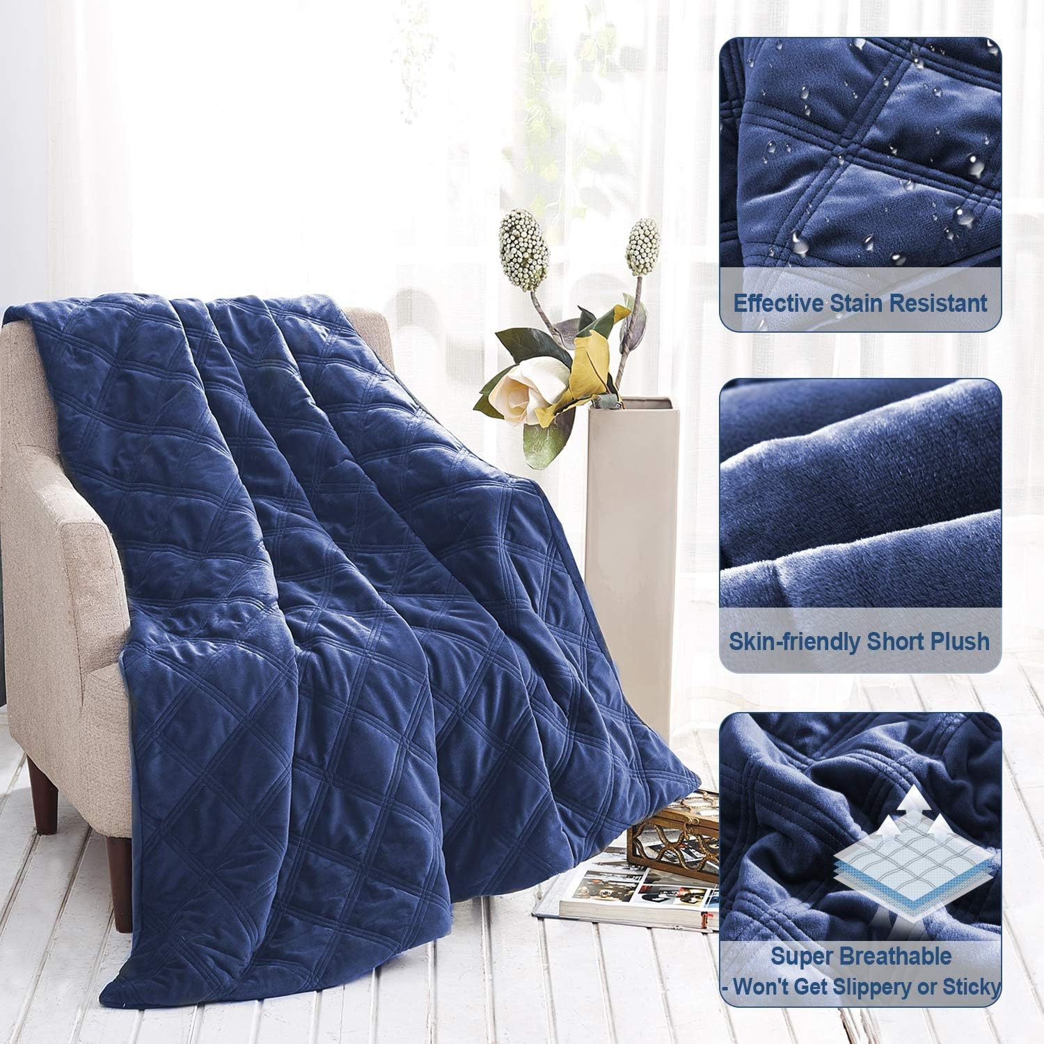 with Navy Blue Velvet Duvet Cover Heavy Blanket with 100 Soft Cotton