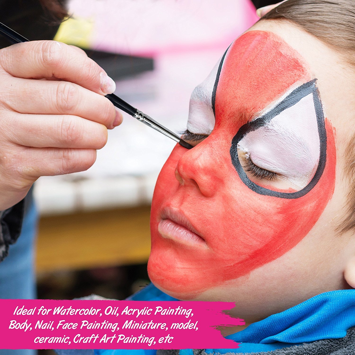 Paint Brush Set, Morkia 12pcs Round Pointed Tip Nylon Hair Artist Acrylic Brushes and 2pcs Paint Tray Palettes for Watercolor Acrylics, Oil Painting Supply