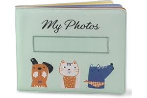 Fanna Baby's My First Photo Album with Cat and Dog Patterns, Soft Cloth Photo Album with Color Pages for 10 Pictures (4x6 inches)