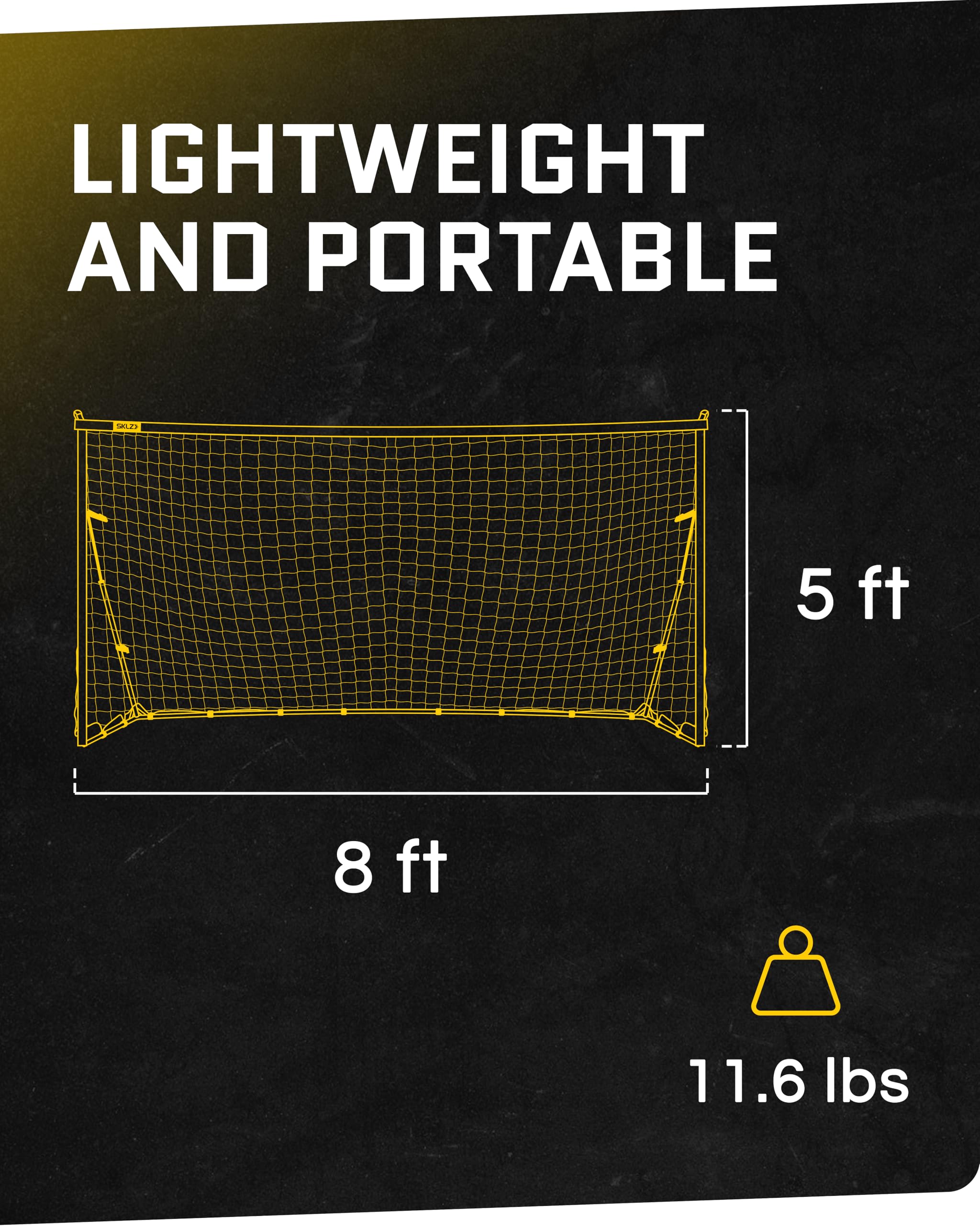 SKLZ Quickster Fußballtor, Unisex, SC-QSG064-002-01, schwarz/gelb, 6' x 4' 3
