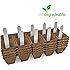 Seed Starter Peat Pots Kit | Germination Seedling Trays are Biodegradable and Organic | 10 Plastic Plant Markers Included | 5 Pack - 50 Cells
