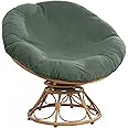 HOMBYS Cover for Papasan Cushion, Soft Slipcover Only (Without Cushion), Removable and Machine Washable Chair Covers with Elastic Closure (Fits 48-50 inch, Olive-Green Color)