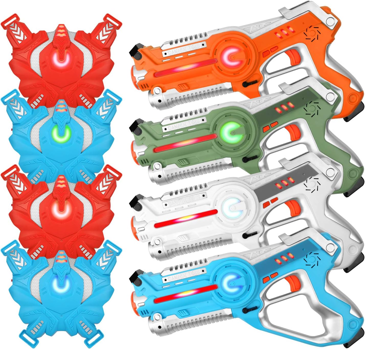 Laser Tag Guns - Set of 4 Laser Guns - Best Toys for Boys Teens 7-14 Years Old - Novelty Fun Gifts for Boys - Indoor Outdoor Laser Gun Kit with Carrying Case - Absolutely Safe Game for Kids