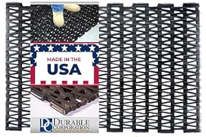 Durable Durite Recycled Tire-Link Outdoor Entrance Mat, Herringbone Weave, 17" x 25", Black