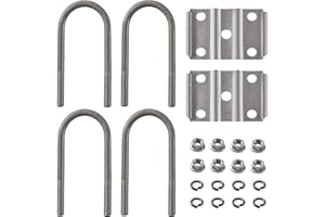 LONFFERY U Bolts Kit Fit for 3" 5200lb-7000lb Round Axle, 7" Long U-Bolts, U-Bolt Plates for 1-3/4" or 2", 1/2"-20 Hex Nuts