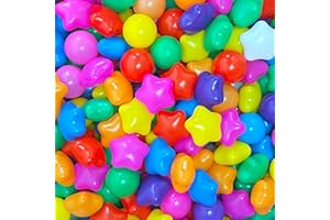 YUFUL 500 Count Star Ball Pit Balls, Non-Toxic Soft Plastic Balls for Kids, BPA & Phthalate Free, Crush Proof, Ages 1-5. Ideal for Parties, Pools, Tents (7 Colors)