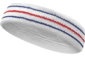 COUVER Tennis Style Premium Quality Athletic Terry Head Sweatband(1 Piece)