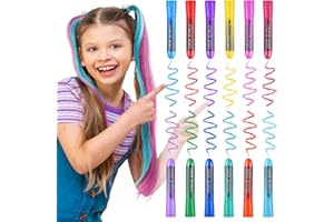 IIIMEIDU Hair Chalk, 12-Color Washable Hair Chalk for Girls Gifts, Dustless Hair Chalk for Dark Hair, Hair Dye Marker Gifts for Girls Kids Age 5 6 7 8 9 10 11 12 13 Years Old for Christmas Birthday