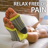 Rymora Foot Compression Socks Sleeves Neon Yellow Large 25-29cm Arch view 4