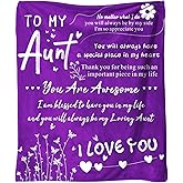 to My Aunt 50X60 Soft Throw Blanket 310 Grams Purple Throw Gifts for Aunts Meaningful Mother's Day Present for Your Auntie Designed for Easy Maintenance