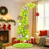 5.25ft Christmas Bendable Artificial Tree Indoor Decoration 150 Lights | Whimsical LED Christmas Tree Green Skirt Timer 8 Lighting Modes for Xmas Outdoor Home Living Room Office Holiday Decoratio