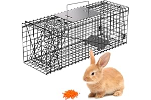 VASALAID Live Animal Trap Cage, 24 X 7 X 8 Inch Catch and Release, Foldable Humane Live Trap Cage Indoor & Outdoor for Stray Cats, Rabbits, Squirrels, Groundhogs, Woodchucks