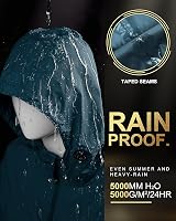 33,000ft Womens Rain Jacket Waterproof Packable Hooded Long Coat Moroccan Blue view 4