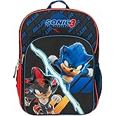 AI ACCESSORY INNOVATIONS Sonic The Hedgehog 3 Movie Backpack for Boys & Girls, Bookbag featuring Sonic & Shadow, Schoolbag with Adjustable Shoulder Straps & Padded Back,16 Inch
