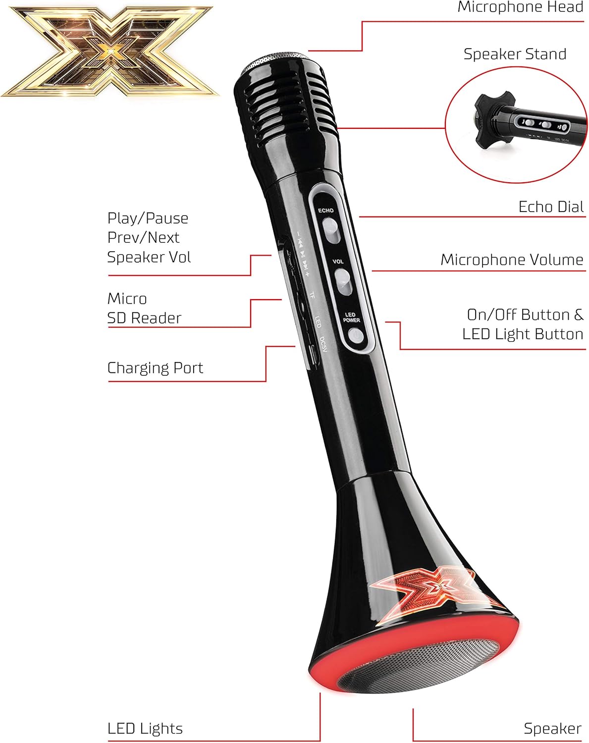 x factor bluetooth microphone speaker