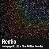 Renfio Holographic Ultra Fine Glitter Powder Black 60g Resin Epoxy Chips view 2