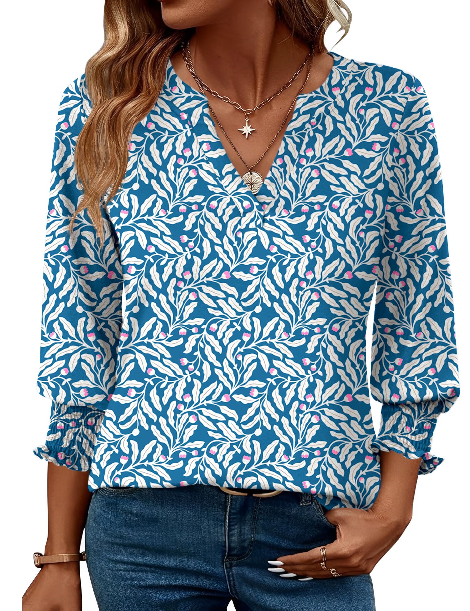 LOMON Women's 2025 Fashion Tops 3/4 Length Sleeve