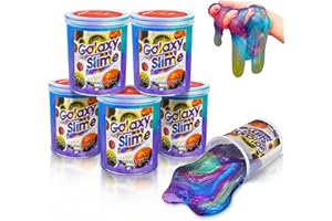 Kicko Marbled Unicorn Color Slime for Kids - 6 Pack Galaxy Slime Kit - Colorful Galaxy Sludge - Gooey Fidget Set for Sensory and Tactile Stimulation, Party Favors, Educational Game