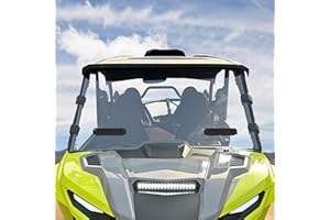 CUSAUTV Front Full Windshield Compatible with Yamaha Wolverine RMAX2 1000/ RMAX4 1000 2021-2025 Accessories Front Windscreen Scratch Resistant Polycarbonate Transparent Clear vision