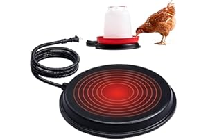 HIRALIY Chicken Heated Waterer, 12 Inch, Anti-Scald PE Surface and Thickened Power Cord, Suitable for Chickens, Ducks, Geese and Pigeons Outdoor Winter Drinking Water