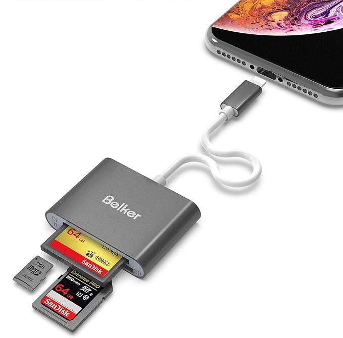 CF Card Reader for iPhone Belkertech iPhone SD Card Amazon.co.uk