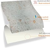 WALPLUS Marble Terrazzo Metallic Silver Wall Tiles 96pcs Peel & Stick 15x15 view 5