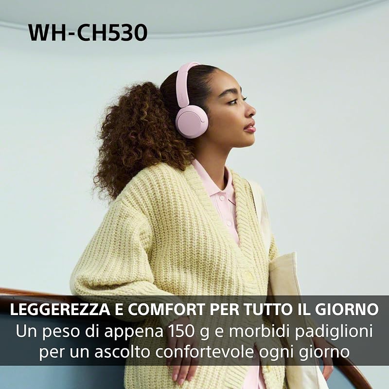 WH-CH530 Cuffie Bluetooth Wireless - Rosso corallo esclusivo Amazon