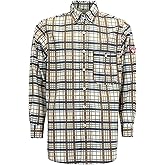TICOMELA FR Shirt for Men Flame Resistant Shirts 6.5oz Light Weight Plaid Men's Fire Retardant Shirts