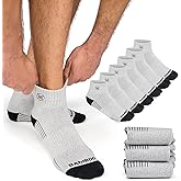 Premium Bamboo Rayon Quarter Crew Socks for Men Moisture Wicking Odor Control Cushioned Sole Breathable Work Socks