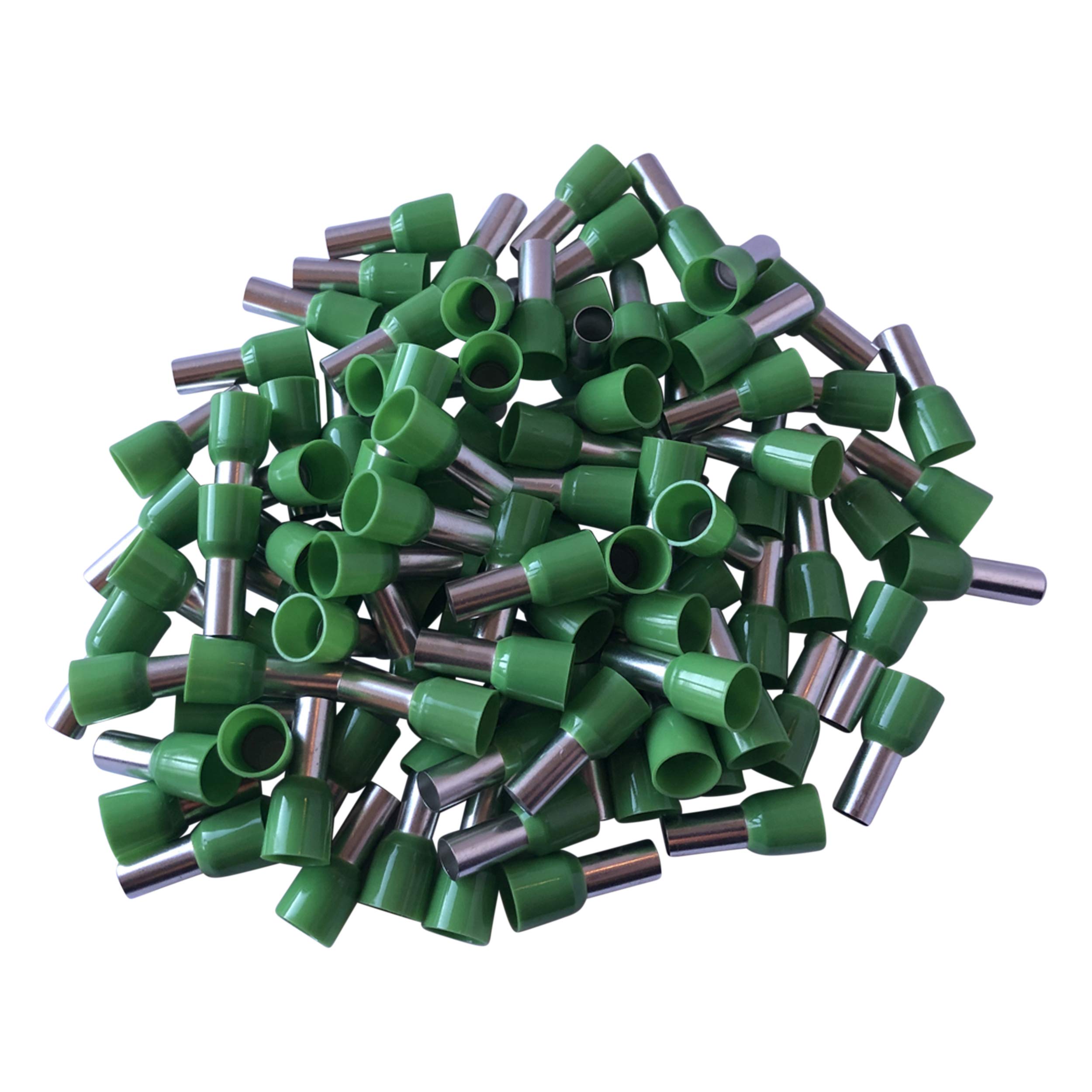 GTSE 100 pcs Green Single Entry 6.0mm² Bootlace Ferrule Connector Insulated Cord Pin End Terminals
