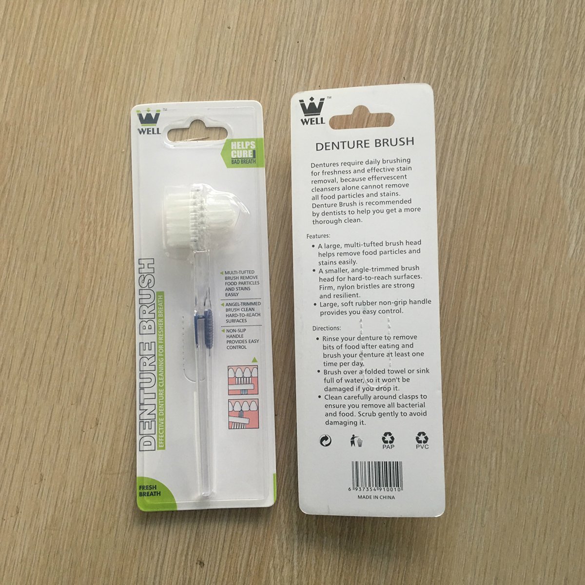 Healifty Denture Brush False Teeth Cleaning Tool Double-sided Toothbrush 3pcs : Beauty