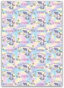 girl birthday wrapping paper