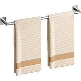 USHOWER Brushed Nickel Towel Bar, 24 Inch Towel Racks for Bathroom Wall Mounted, Heavy Duty Stainless Steel Towel Holder, Easy Installation (Total Length 26 Inch)