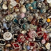 100G Vintage Acrylic Beads for Jewelry Making, About 130pcs Mixed Style Plastic Unique Bead, Baroque Style 8-30mm Size Beads (Red)