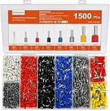 flintronic 1500Pcs Wire Ferrules Kit Electrical Connectors Insulated Terminals view 9